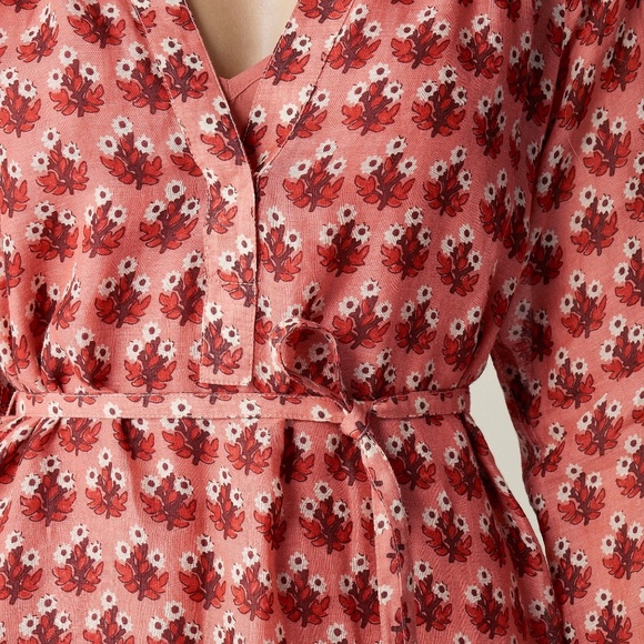 NWT!! J. CREW Cabana Mini Dress Block Print Ramie Coral Multi Cover Up XXS - Picture 6 of 16